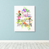 Dream Poem Waterverf Flowers inspirerend poëzie Canvas Afdruk (Insitu (Houten vloer))