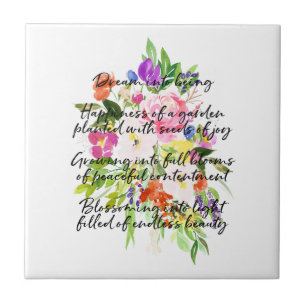 Dream Poem Waterverf Flowers Tegeltje