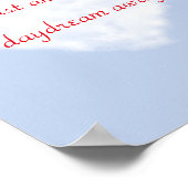 Dream Poster met Cloud achtergrond en rode tekst (Hoek)