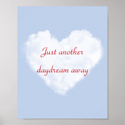 Dream Poster met Cloud achtergrond en rode tekst (Voorkant)