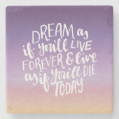 Dream Quote Marble Stone Onderzetter (Voorkant)