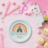 Dream Rainbow Castle Fairy Tale Papieren Bordje (Feest)