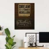 Dream & Rebellion Motivational Quote Urban Style Poster (Thuiskantoor)