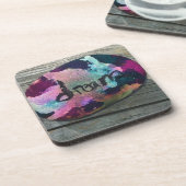 Dream Rock ik schilderde met alcohol en Indiase in Bier Onderzetter (Linkerzijde)