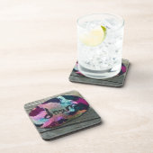 Dream Rock ik schilderde met alcohol en Indiase in Bier Onderzetter (Rechterzijde)