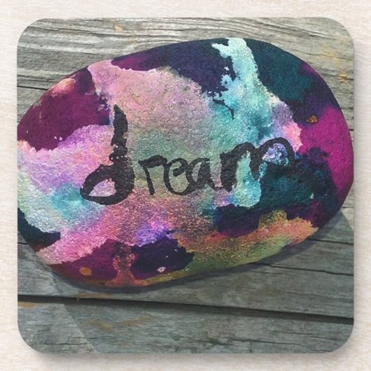 Dream Rock ik schilderde met alcohol en Indiase in Bier Onderzetter (Voorkant)