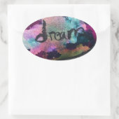 Dream Rock ik schilderde met alcohol en Indiase in Ovale Sticker (Tas)