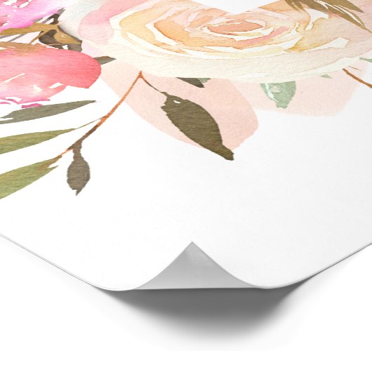 Dream roze Square Unplugged Wedding Ceremony Sign Poster (Hoek)