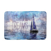 Dream Sail Inspirerend Quote Ocean Blue Sunset Badmat (Voorkant)