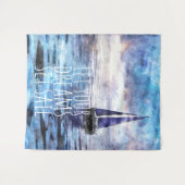 Dream Sail Inspirerend Quote Ocean Blue Sunset Wandkleed (Voorkant (horizontaal))