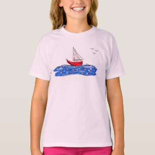 Dream Sail Live Zee Boat Seagull Long Hoeve Shirt