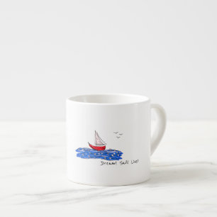 Dream Sail Live Zee Boat Seagulls Coffee Mok