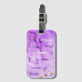 Dream Script Paars Gold Waterverf Bagagelabel (Voorkant (verticaal))