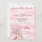 Dream Shore Beach Anjer Roze Save the Date (Voorkant)