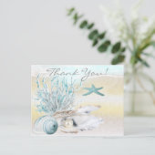 Dream Shore Beach Blauwgroen Bedankt Briefkaart (Staand voorkant)