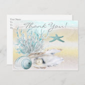 Dream Shore Beach Blauwgroen Bedankt Briefkaart (Voorkant / Achterkant)