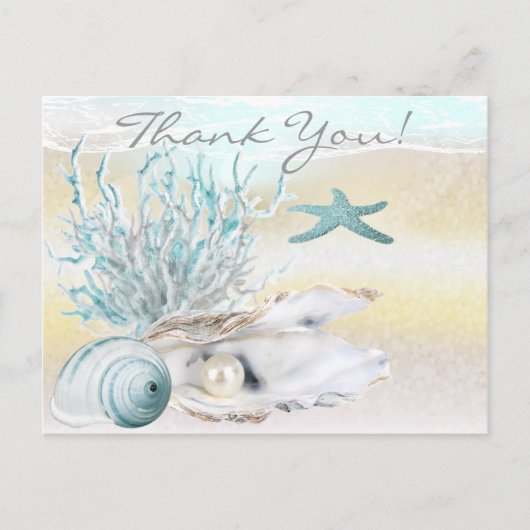 Dream Shore Beach Blauwgroen Bedankt Briefkaart (Voorkant)