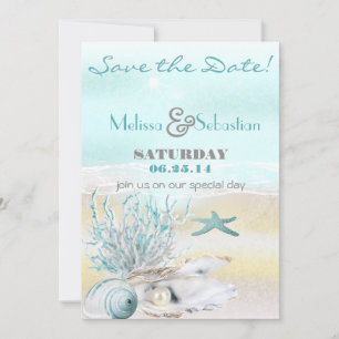Dream Shore Beach Blauwgroen Weddenschap Save the  Date