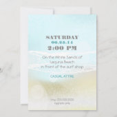 Dream Shore Beach Blauwgroen Wedding Invite Kaart (Achterkant)