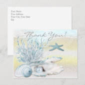 Dream Shore Beach Blue Bedankt Briefkaart (Voorkant / Achterkant)
