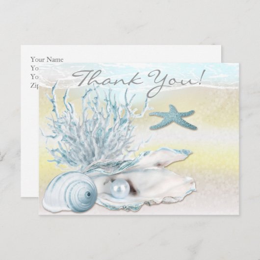 Dream Shore Beach Blue Bedankt Briefkaart (Voorkant / Achterkant)