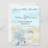 Dream Shore Beach Blue Weddenschap Save the Date (Voorkant)