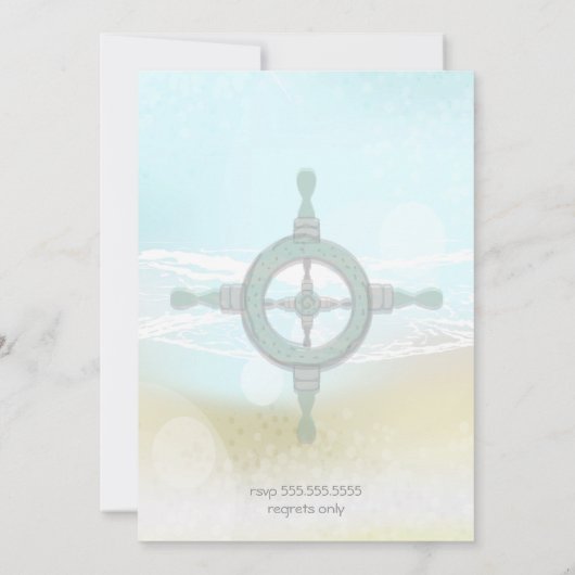 Dream Shore Beach Blue Weddenschap Save the Date (Achterkant)