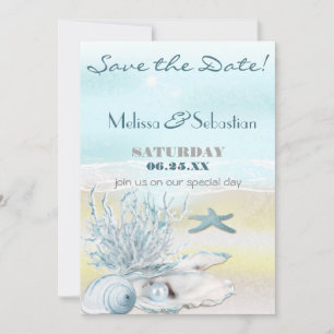Dream Shore Beach Blue Weddenschap Save the Date