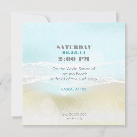 Dream Shore Beach Blue Wedding Invite Kaart (Achterkant)