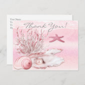 Dream Shore Beach Carnatie Pink Bedankt Briefkaart (Voorkant / Achterkant)