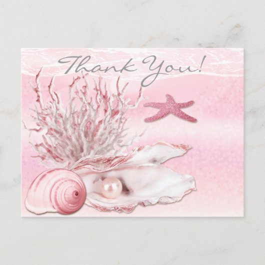 Dream Shore Beach Carnatie Pink Bedankt Briefkaart (Voorkant)