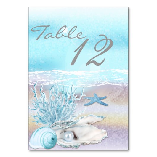 Dream Shore Beach DK Blauwgroen Trouwtafel Kaart (Voorkant)