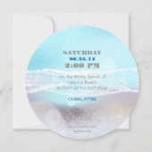 Dream Shore Beach Dk Blauwgroen Wedding Invite Kaart (Achterkant)
