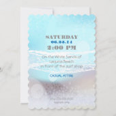 Dream Shore Beach Dk Blauwgroen Wedding Invite Kaart (Achterkant)