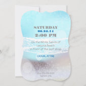 Dream Shore Beach Dk Blauwgroen Wedding Invite Kaart (Achterkant)