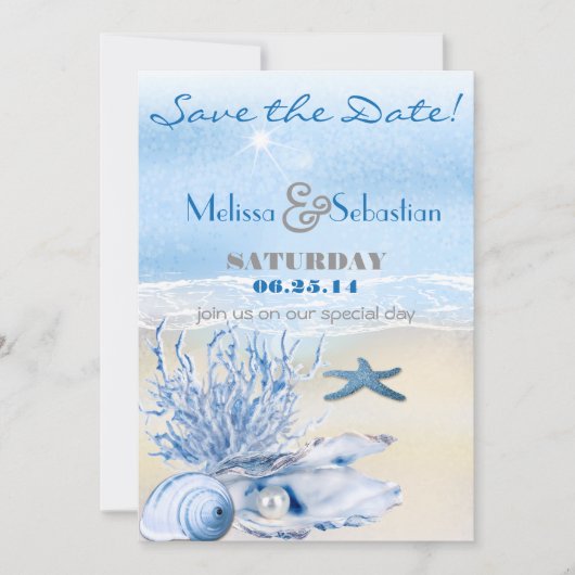 Dream Shore Beach Heel Blue WeddingSave the Date Save The Date (Voorkant)