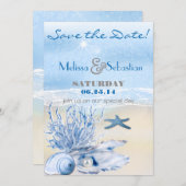 Dream Shore Beach Heel Blue WeddingSave the Date Save The Date (Voorkant / Achterkant)