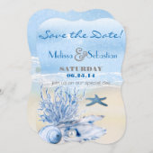 Dream Shore Beach Heel Blue WeddingSave the Date Save The Date (Voorkant / Achterkant)
