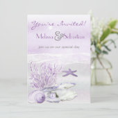 Dream Shore Beach Orchid Wedding Invite Kaart (Staand voorkant)