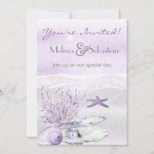 Dream Shore Beach Orchid Wedding Invite Kaart