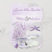Dream Shore Beach Orchid Wedding Save the Date (Voorkant / Achterkant)