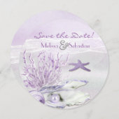 Dream Shore Beach Orchid Wedding Save the Date (Voorkant / Achterkant)