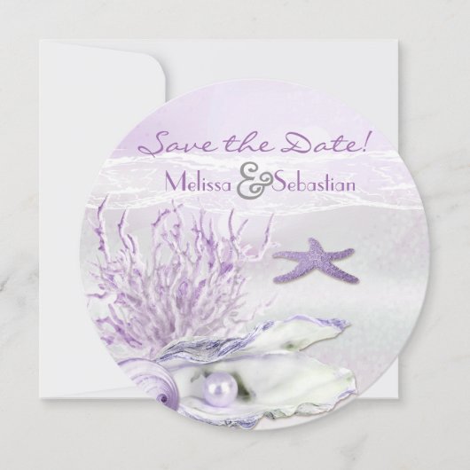 Dream Shore Beach Orchid Wedding Save the Date (Voorkant)