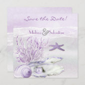 Dream Shore Beach Orchid Wedding Save the Date (Voorkant / Achterkant)