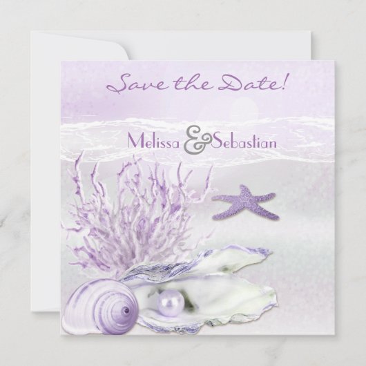 Dream Shore Beach Orchid Wedding Save the Date (Voorkant)