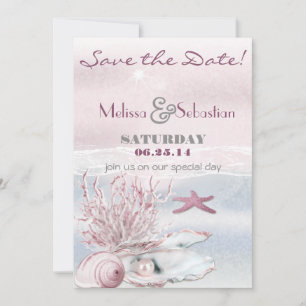 Dream Shore Beach Roze bruiloft Save the Date