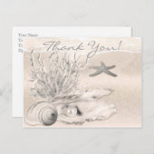 Dream Shore Beach Sepia Bedankt Briefkaart (Voorkant / Achterkant)