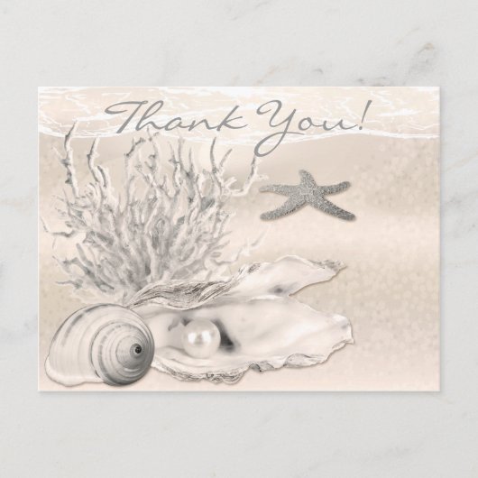 Dream Shore Beach Sepia Bedankt Briefkaart (Voorkant)