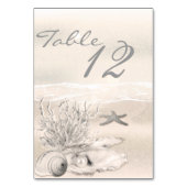 Dream Shore Beach Sepia Weddenschappen Table Numbe Kaart (Achterkant)
