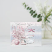 Dream Shore Beach Soft Pink Hartelijk dank Briefkaart (Staand voorkant)